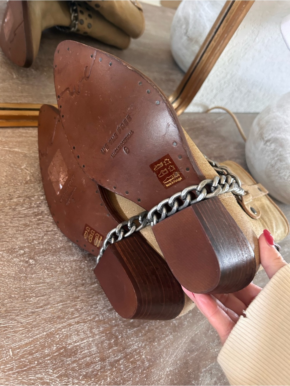 New Free People Aiden Chain Moto Boots Suede - Picture 8 of 8